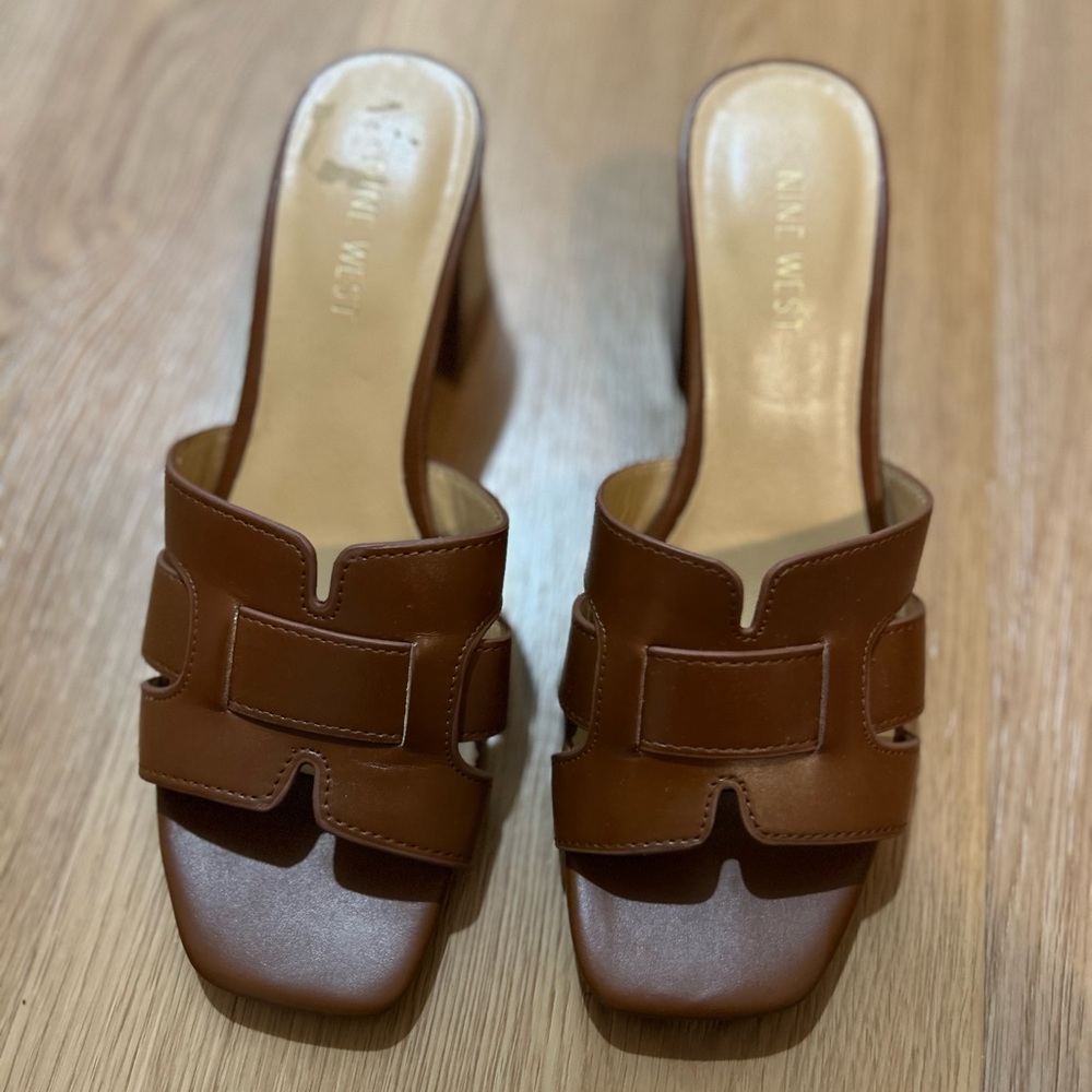 Nine West Brown Women's Slide Sandals